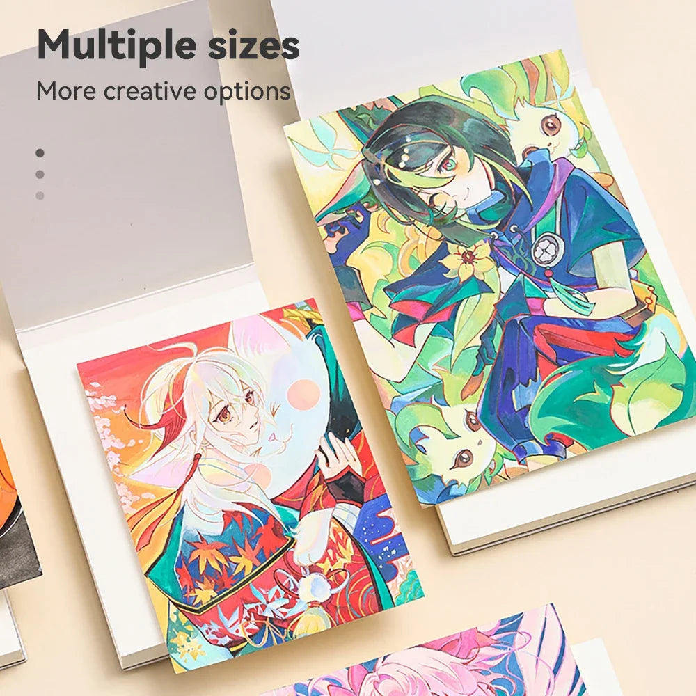 40sheet Tearable Drawing Notebook Sketchbook Handbook 250gsm Paper Mini Book for Watercolor Acrylic Marker Pen Gouache