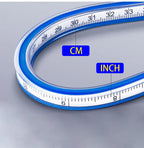 1pc Flexible Curve Ruler - Dual Scale, Multifunctional Plastic Tool for Office and School Design & Drawing, Drafting Equipment