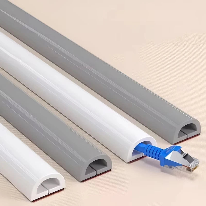 1PC 3/5M Self-Adhesive PVC Cable Management Strip Decorative Wire Protection Strip Suitable for Covering Wires on Walls Floors