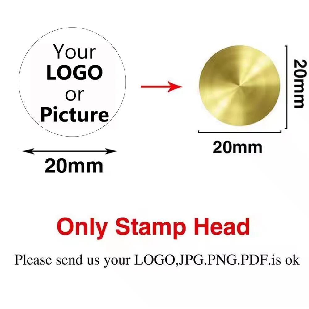 Custom Brass Wax Seal Stamp Personalized LOGO 25/30/40/50mm Round/Square Wax Sealing Head For Wedding Invitation Card Decor Seal
