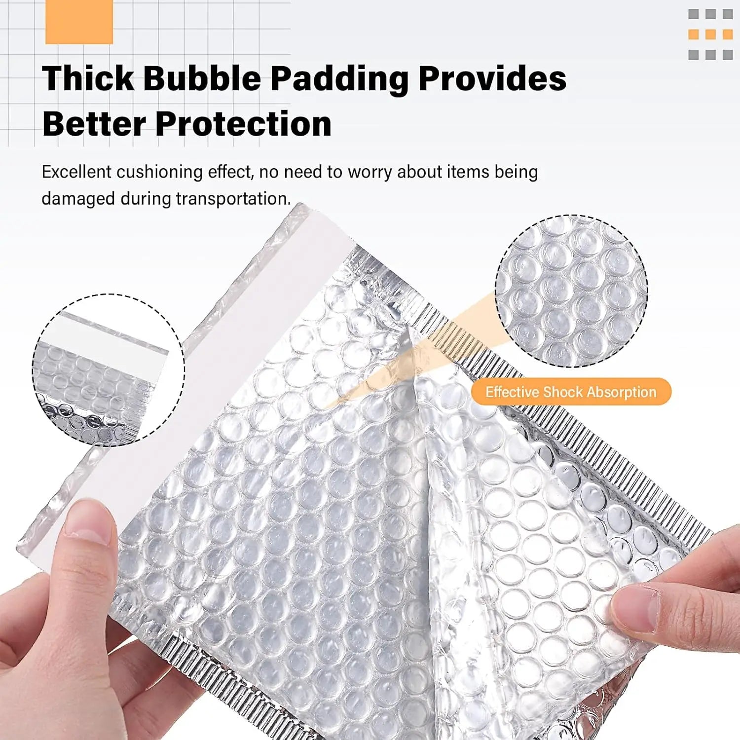 50pcs Envelopes Shipping Packaging Bags Holographic Mailer Laser Small Business Supplies Bubble Envelope Mailers Mailing Office