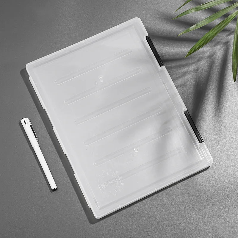 Transparent Thicken A4 File Box Plastic Office Document Sorting Storage Box Buckle Design Book File Archive Seal Boxes Organizer
