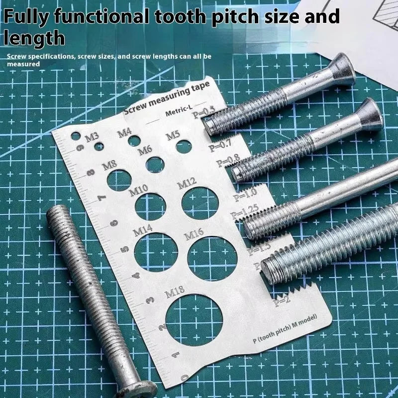 NEW Screw Thread Pitch Gauge Ruler Measuring Tool Bolt Nut Metric Machining Threads Screw Cutting Gauge Angle Model Measuring