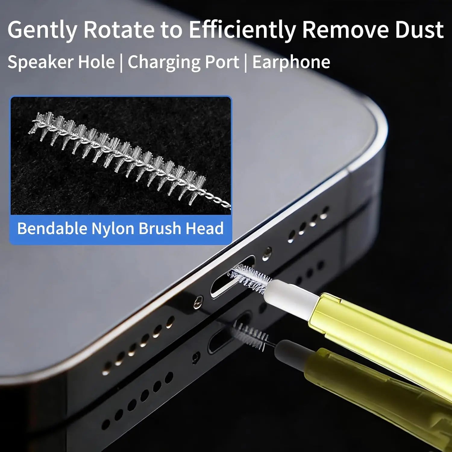 Ultimate Electronics Cleaning Kit: 50ml Screen Cleaner Spray Microfiber Cloth & Port Brushes for Phones, AirPods, Charging Ports