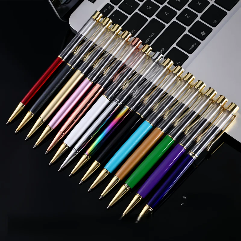 10 Pieces of Ballpoint Pens DIY Empty Pen Barrels for Handmade Quicksand Pens, Floating Flower Pens, Business Event Signature Pens, and Souvenirs