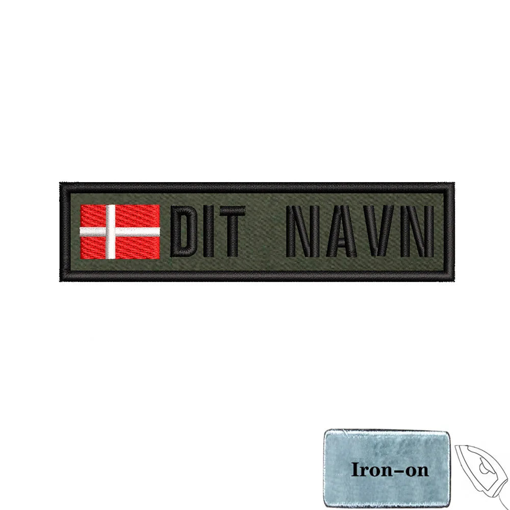 1PC 10cmX2.5cm Custom Name Flag Patch Stripes Badge Iron On Or Hook Loop Estonia Austria Bulgaria Hungary Romanian Ireland green
