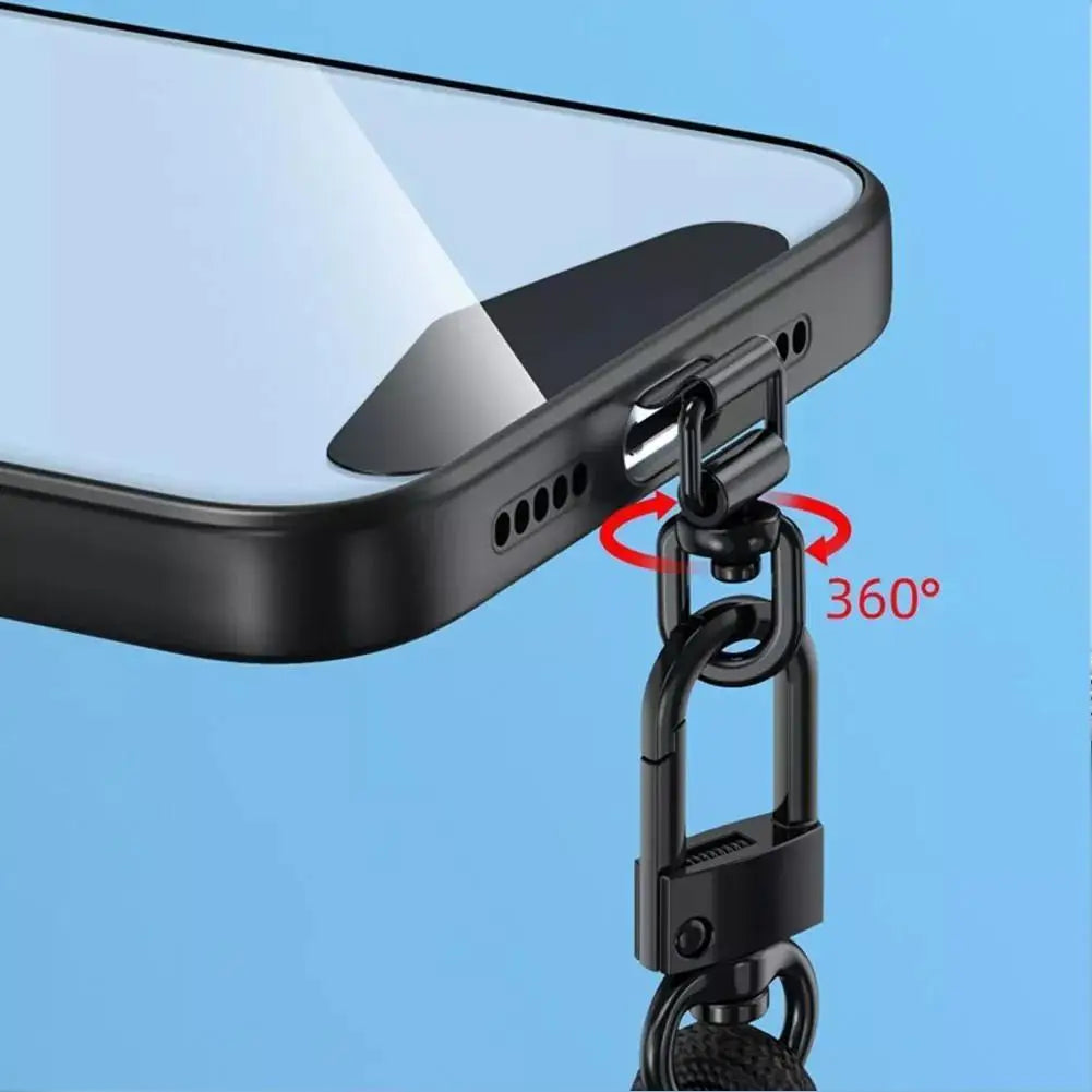 Upgrated 360 Rotatable Steel Phone Tether Tab Metal Patch Gasket Cellphone Lanyard Safety Connecter Piece New