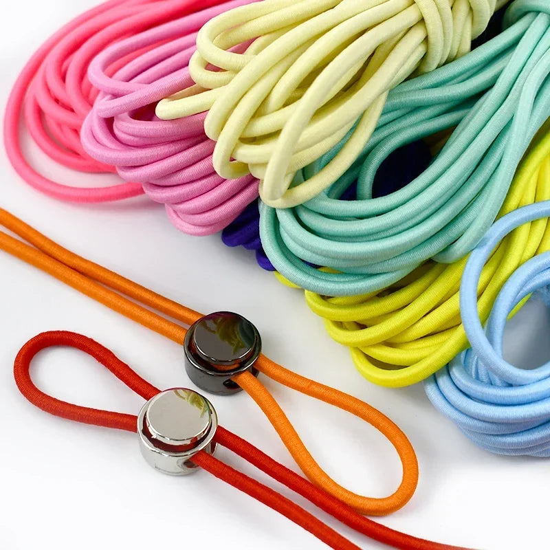 5/10/20/50M 4mm Multicolor Elastic Band Round Hair Bungee Rope Hat Drawstring Rubber Bands Clothes Spring String Cord Sewing Bia