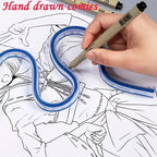 Flexible Curved Edge Ruler 1pc, Dual Scale cm/in, Ideal for Drawing, Designing and Handcraft Projects