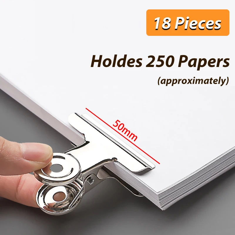 Stainless Steel Multi-functional Metal Clamp Paper Clips Strong Binder School Office Household Stationery Supplies