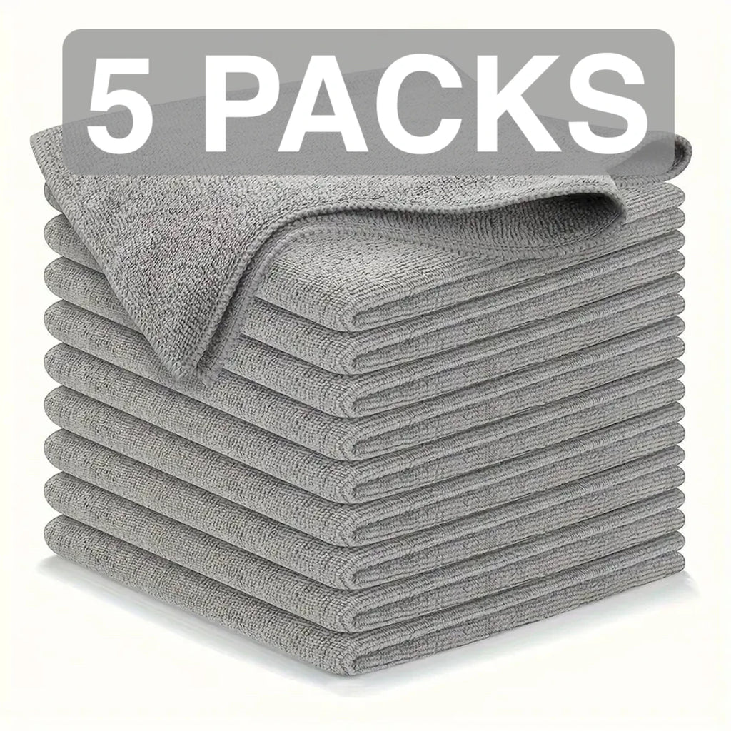 5 Packs Microfiber Cleaning Cloth, 30*30cm Mixed Color Cleaning Rags, Cleaning Towels for Car Care, House, Kitchen, Glass