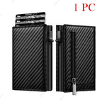 Rfid Credit Card Holder Money Bag Luxury Carbon Fiber Id Bank Cardholder Coin Purse Minimalist Wallet for Men Carteira Masculina