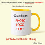 Personalised Your Photo Mug, Custom NAME IMAGE Cup, Customize Coffee Mugs, Tea Cups, Mothers' Day, Fathers' Day Wedding Gift