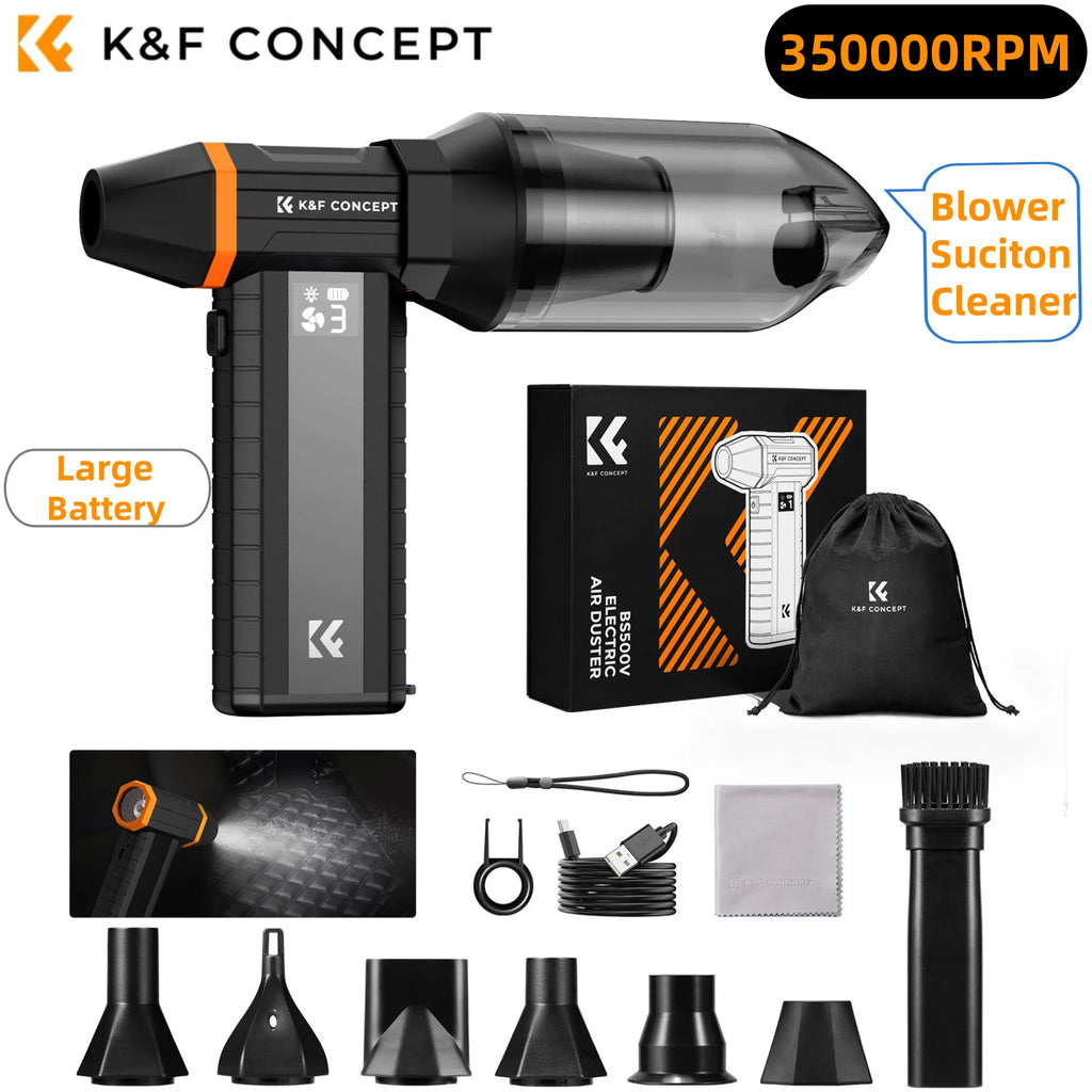 K&F CONCEPT Vacuum Magnetic Electric Air Duster Compressed 2-in-1 Air Blower&Suction for Computer,Laptop Keyboard,Camera Clean