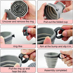 Plastic Portable Folding Cup, Reusable Silicone Coffee Cup, Portable Cup Set, Suitable for Camping and Hiking Easy To Clean