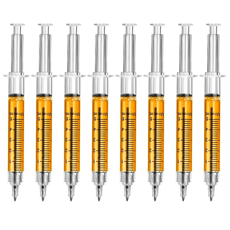 8Pcs Novelty Syringe Ballpoint Pens Cute Stationery Nurse Pen Ballpoint Pen 0.5mm Ballpen