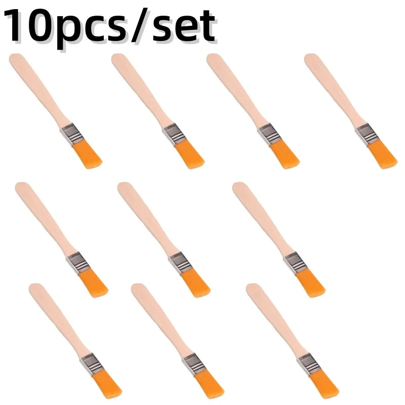 10Pcs  Wooden Handle Brush, Nylon Bristles Welding Cleaning Tools For Solder Flux Paste Residue Keyboard PC