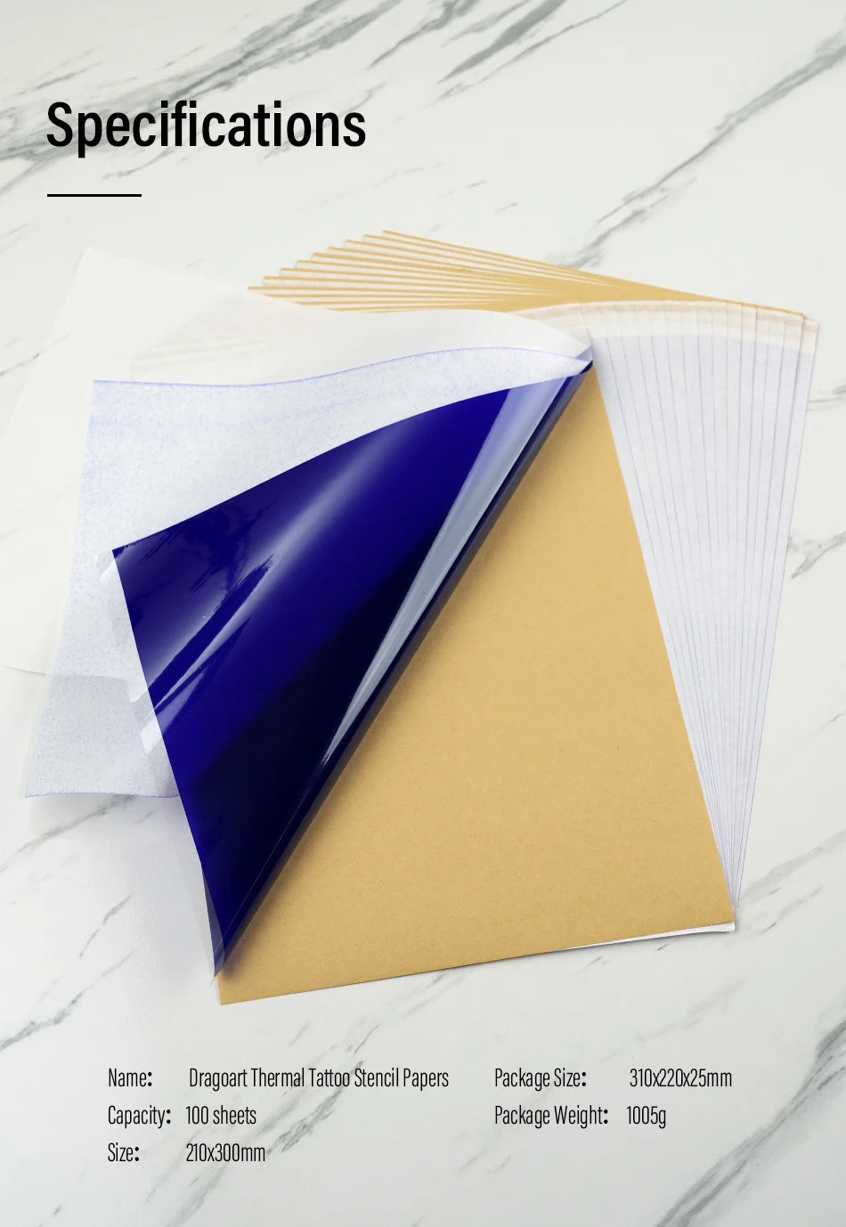 Tattoo Transfer Paper A4 Size Tattoo Stencil Paper Copy Paper Thermal Paper for Tattoo Transfer Machine or Hand Drawing