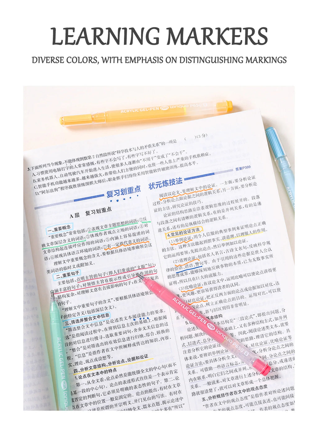 Languo 6/24/36/54/72/90 colors Acrylic Painting Handbook Pens Multi-Color Gel Pen Student Neutral Pen Writing Marker Stationery