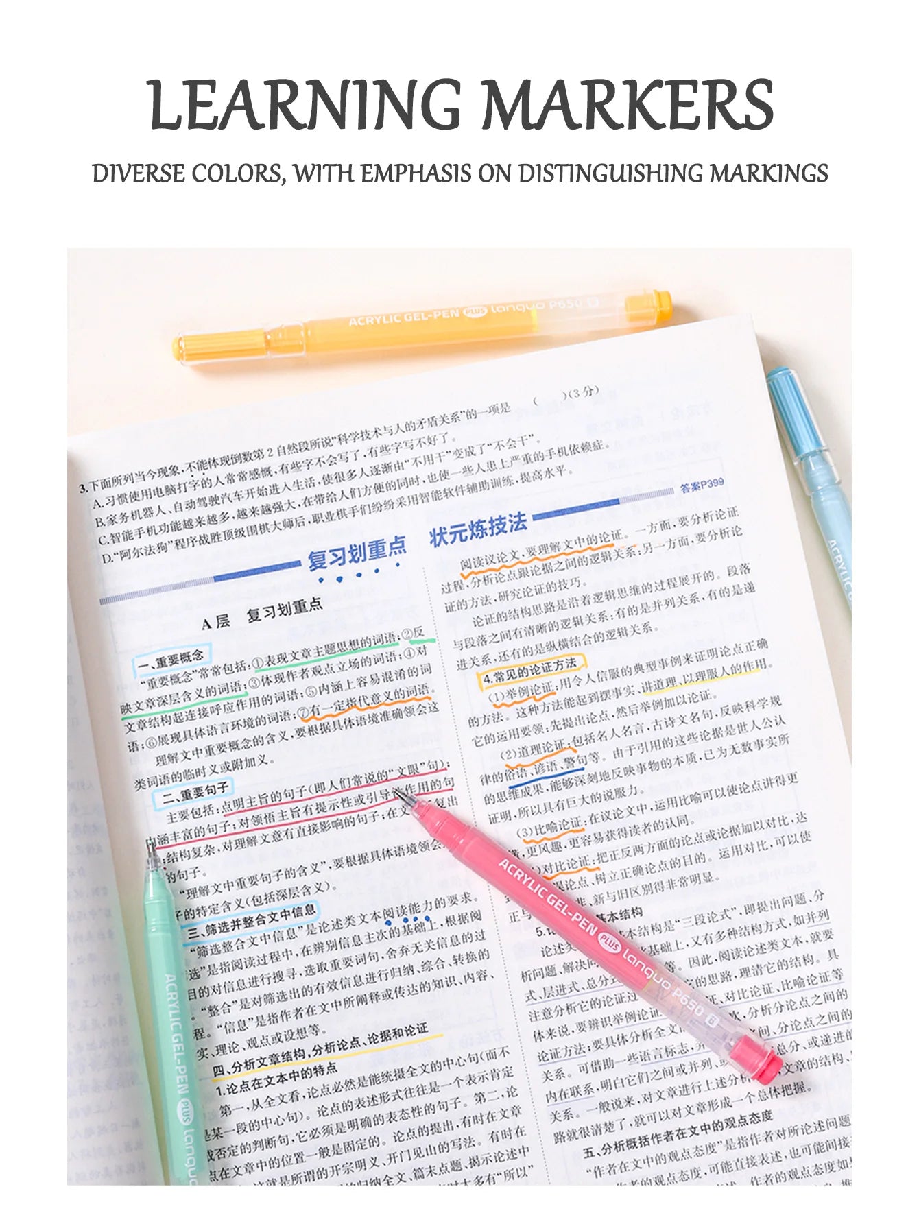 Languo 6/24/36/54/72/90 colors Acrylic Painting Handbook Pens Multi-Color Gel Pen Student Neutral Pen Writing Marker Stationery