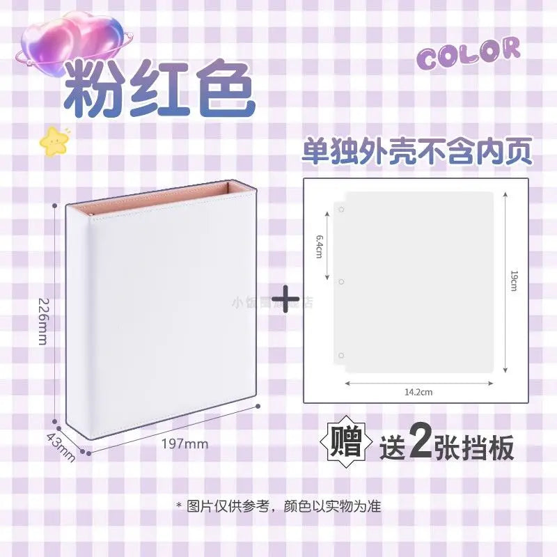 Big A5 Photocard Binder Magnetic D 3 Rings 4Grid Collect Book Kpop Photo Album PU Leather Photo Holder Korean 포카 바인더
