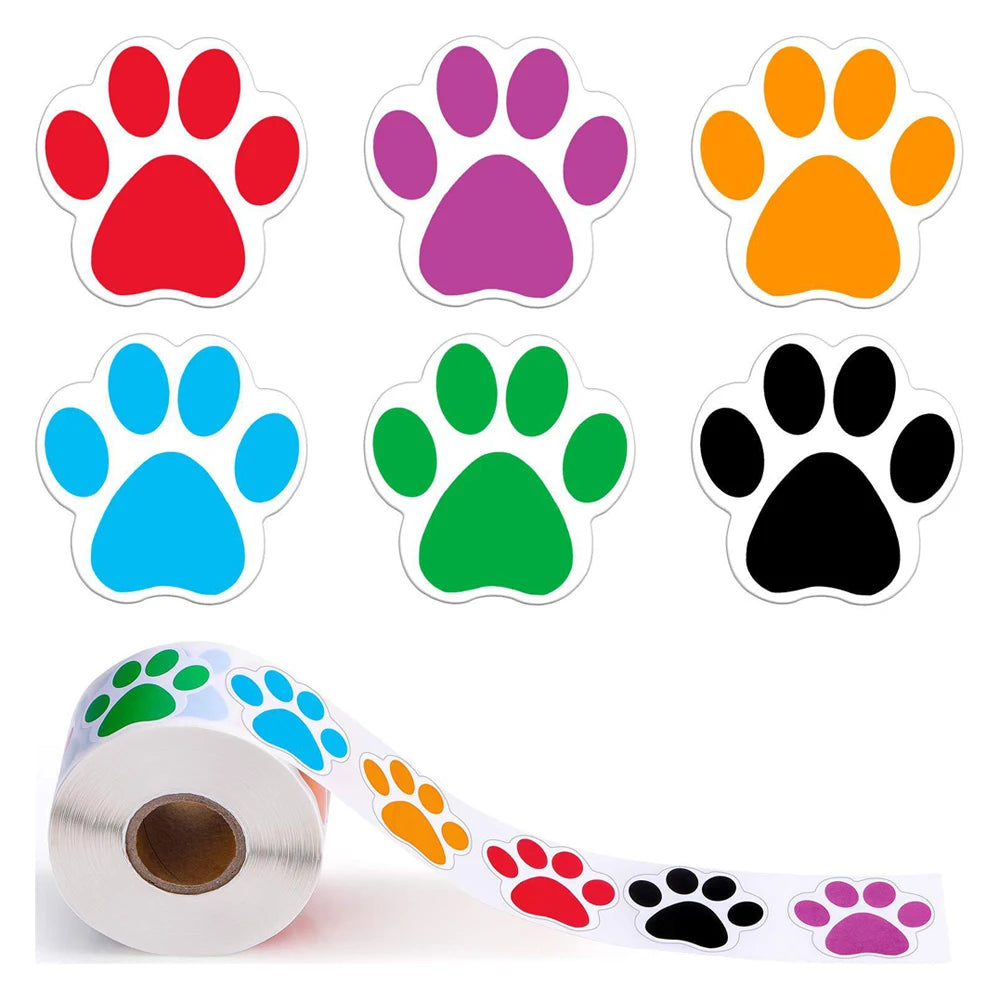 500Pcs Round Dog Paw Print Thank You Label Stickers Used for Shipping and Mailing Box Seal Labels Decorative Gifts Stickers
