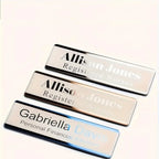 Custom Name Badge Engraved Personalized Name Plate Stainless Steel Custom Name Tag with Magnetic Pin Back Pin Clip