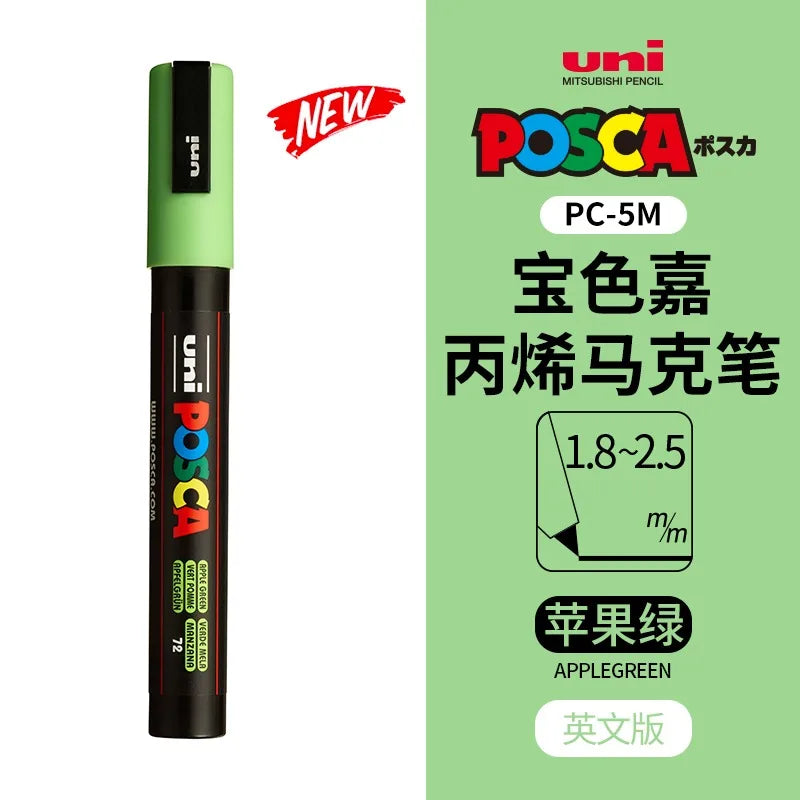 uni POSCA POP Water-Based Marker,Assorted Colors PC-1M/3M/5M 0.7~2.5mm Tips Professional Acrylic Paint Pen for Artists&Designers
