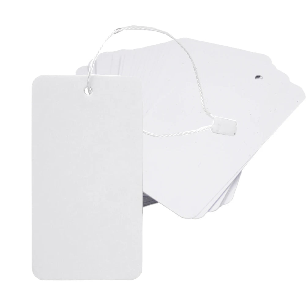 50pcs 4x6/5x9cm Rectangle Blank Plastic Tags Blank Merchandise Tag PVC Price Tags Waterproof Plastic Identification Price Tags