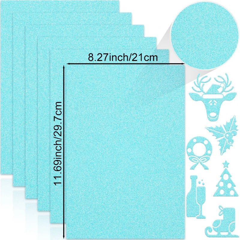 25 Sheets Colored Glitter Cardstock Paper 250G A4 Premium for Scrapbook DIY Projects Birthday Party Decoration Gift Box Wrapping