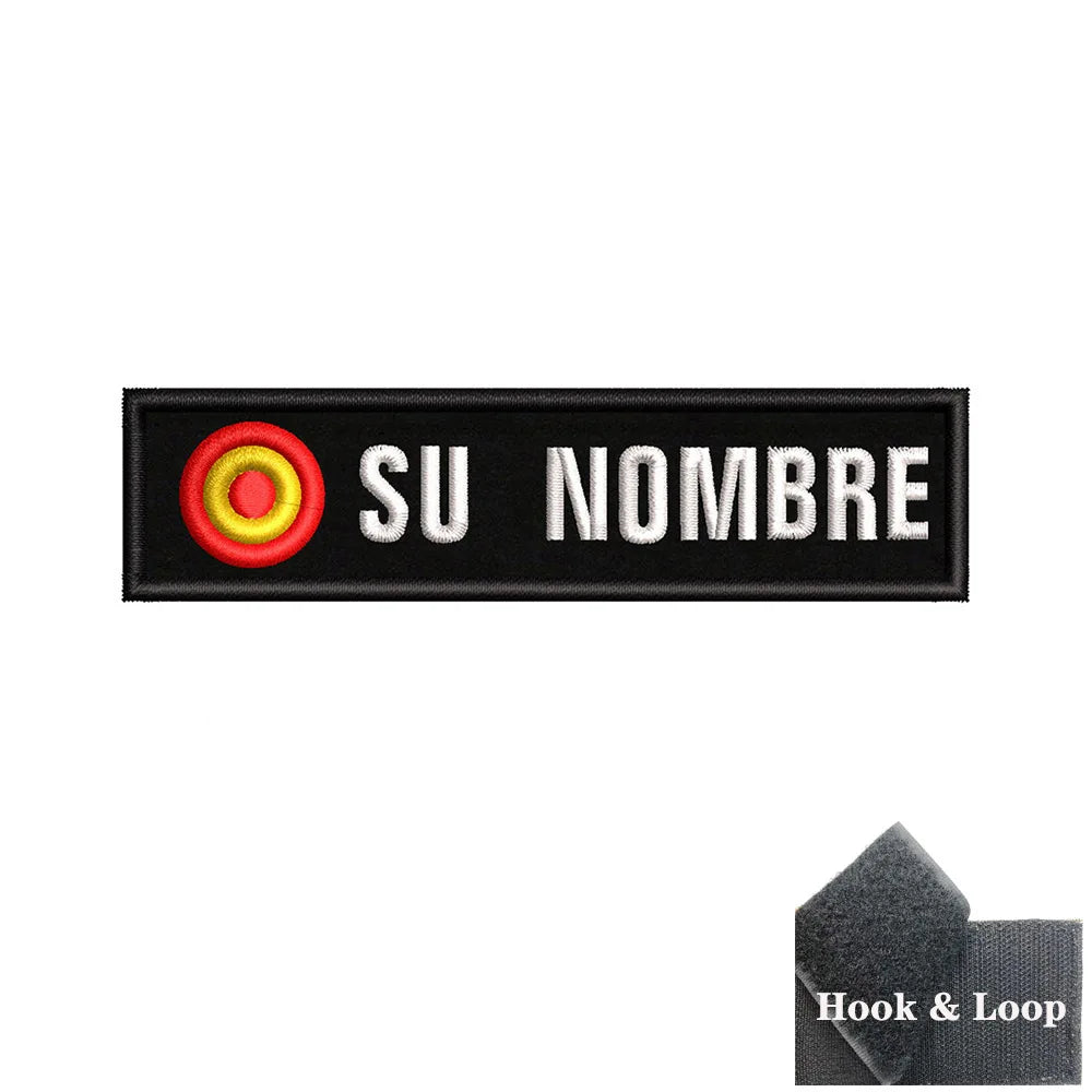 1PC 10cmX2.5cm Custom Name Flag Patch Stripes Badge Iron On Or Hook Loop Andalusia Extremadura Canary Islands Spain Galicia