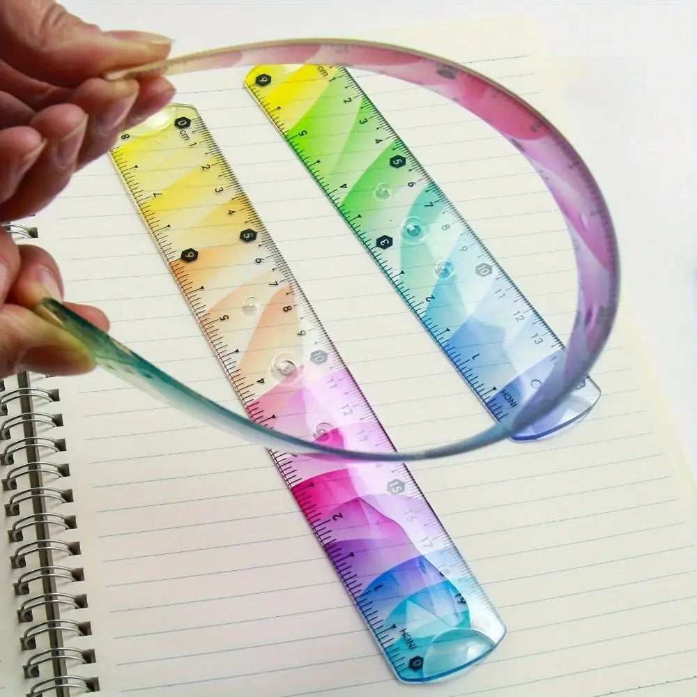 Multifunctional Plastic Soft Ruler Set Flexible Freely Bendable Set Square 20/30CM Drawing Measuring Tools Protractor Gift