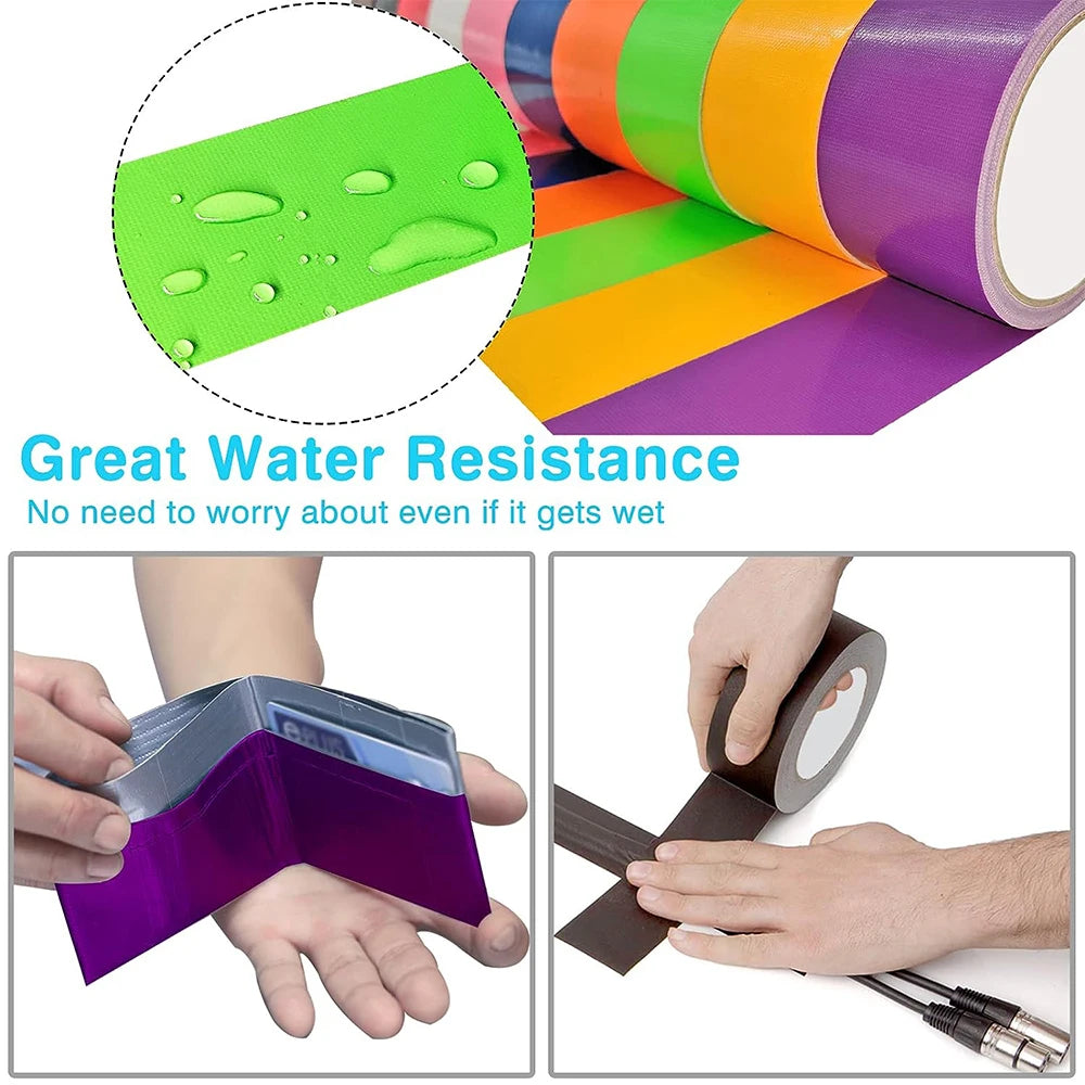 4.5cm*10m Colored Extra Strong Self-adhesive Tape Waterproof Heavy Duty No Residue Craft Duct Tape for DIY Art Packaging Coding