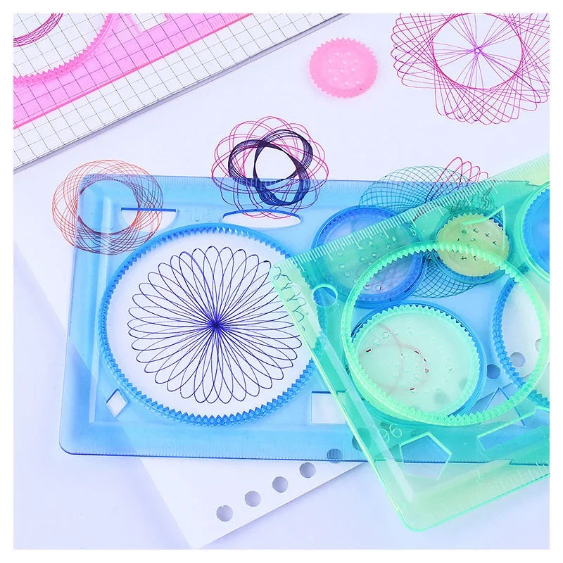 Geometry Spirograph Drawing Stencils Set Painting Template Art Crafts Creative Teenager Educational Toy Variety of Flowers Ruler