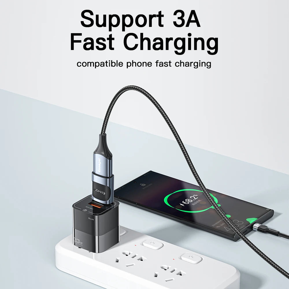 Essager USB C To USB 3.0 OTG Adapter Type C Female Converter USB-C Male To Micro Adapter For Xiaomi 12 POCO Oneplus ipad Macbook