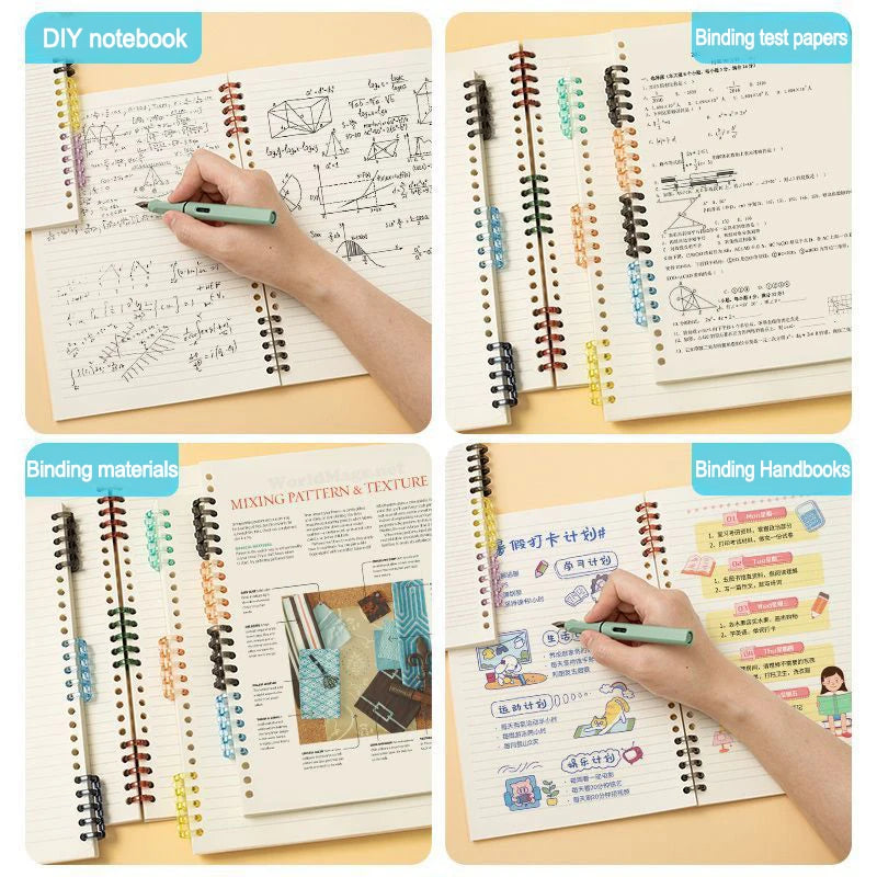New 20Pcs Binder Buckle Loose-Leaf Book Accessories Binding Ring Buckle 5 Holes Not Uncomfortable Homemade Diy Punch Loose-Leaf