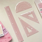 4PCS/Set 15/20CM Jelly Ruler Set Transparent Measuring Stationery Set Square Thickened Straight Ruler Student Gift