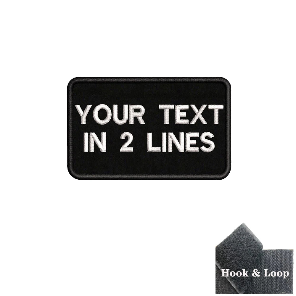 1PC 8cmx5cm Custom Personalized Name number Patch Stripes Badge tags chevrons Armband Iron On Or Hook Loop embroidered