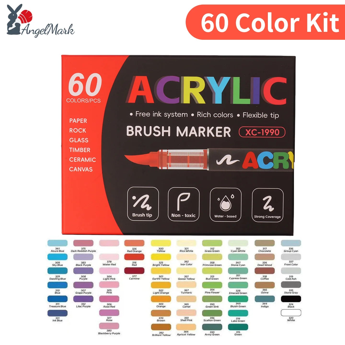 12-168 Colors Acrylic Paint Pen Marker Brush Tip Paint Marker For Rock Painting Wood Canvas Stone Christmas Gift DIY Craft