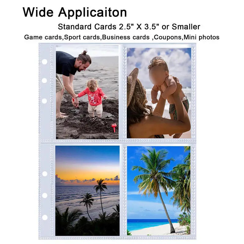 A5 Notebook Photocard Binder with 4 Pockets Sleeves, 6 Ring  PU Leather Binder Loose Leaf Personal Organizer Photo Binder Book