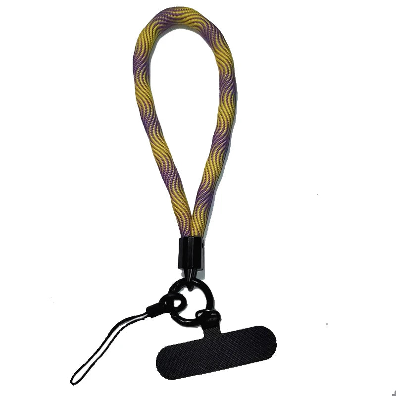 Phone Lanyard Wrist Strap Woven Phone Lanyard Creative Keychain Hanging Rope Anti-lost Security Wristband Universal Short Rope