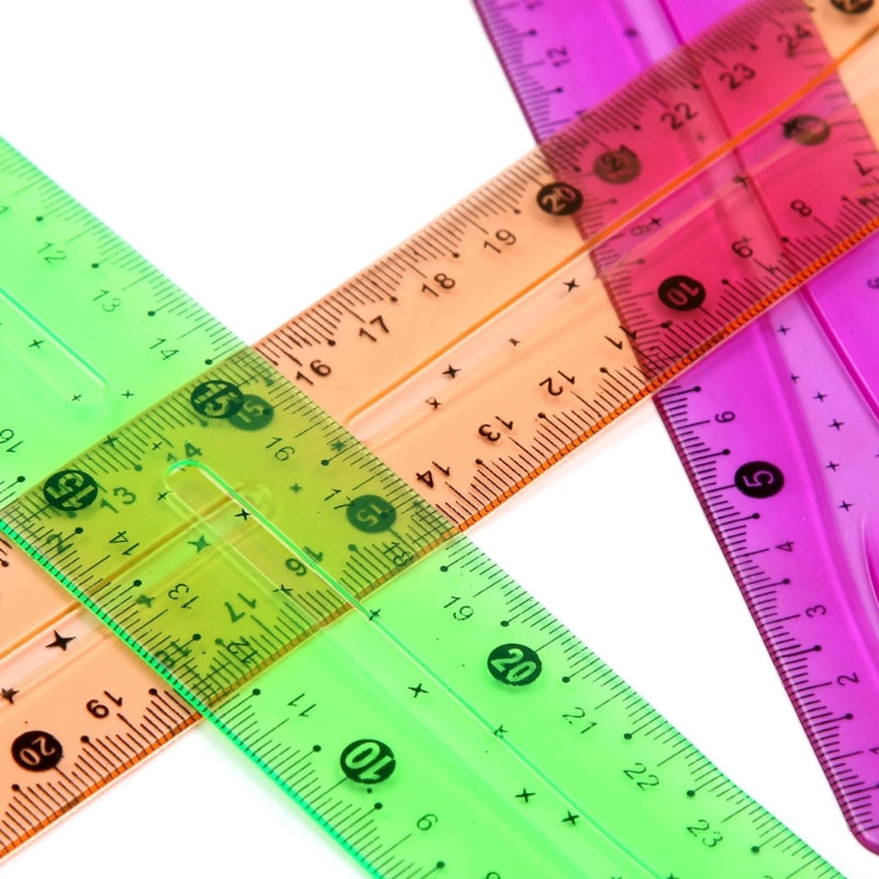 2Pcs Color Flexible Rulers Soft Bendable Plastic Rulers Duals Scale Bendable Flexible Rubber Rulers Clear Straight Ruler