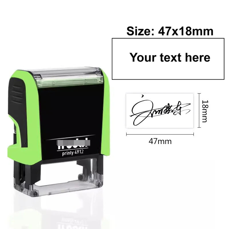 Customizable Self-Inking Rectangular Personalized Name Signature Laser Engraved Rubber Stamp
