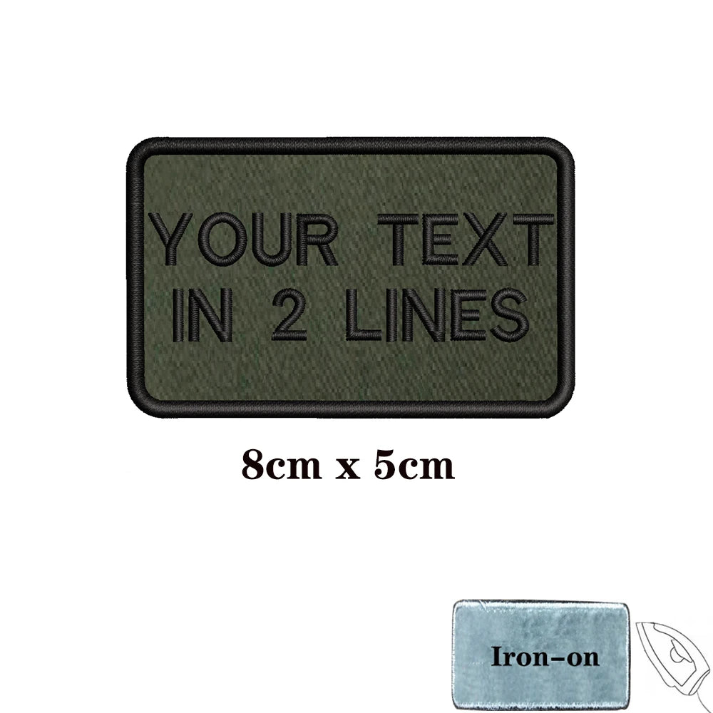 1PC Custom Personalized Name number Patch Stripes Badge tags chevrons Armband Iron On Or Hook Loop embroidered Military green