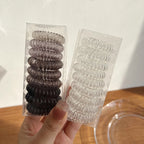 9 Pcs/Box Telephone Wire Elastic Hair Bands Transparent Rubber Bands Spiral Hair Ties Accessories for Women Girls Kids