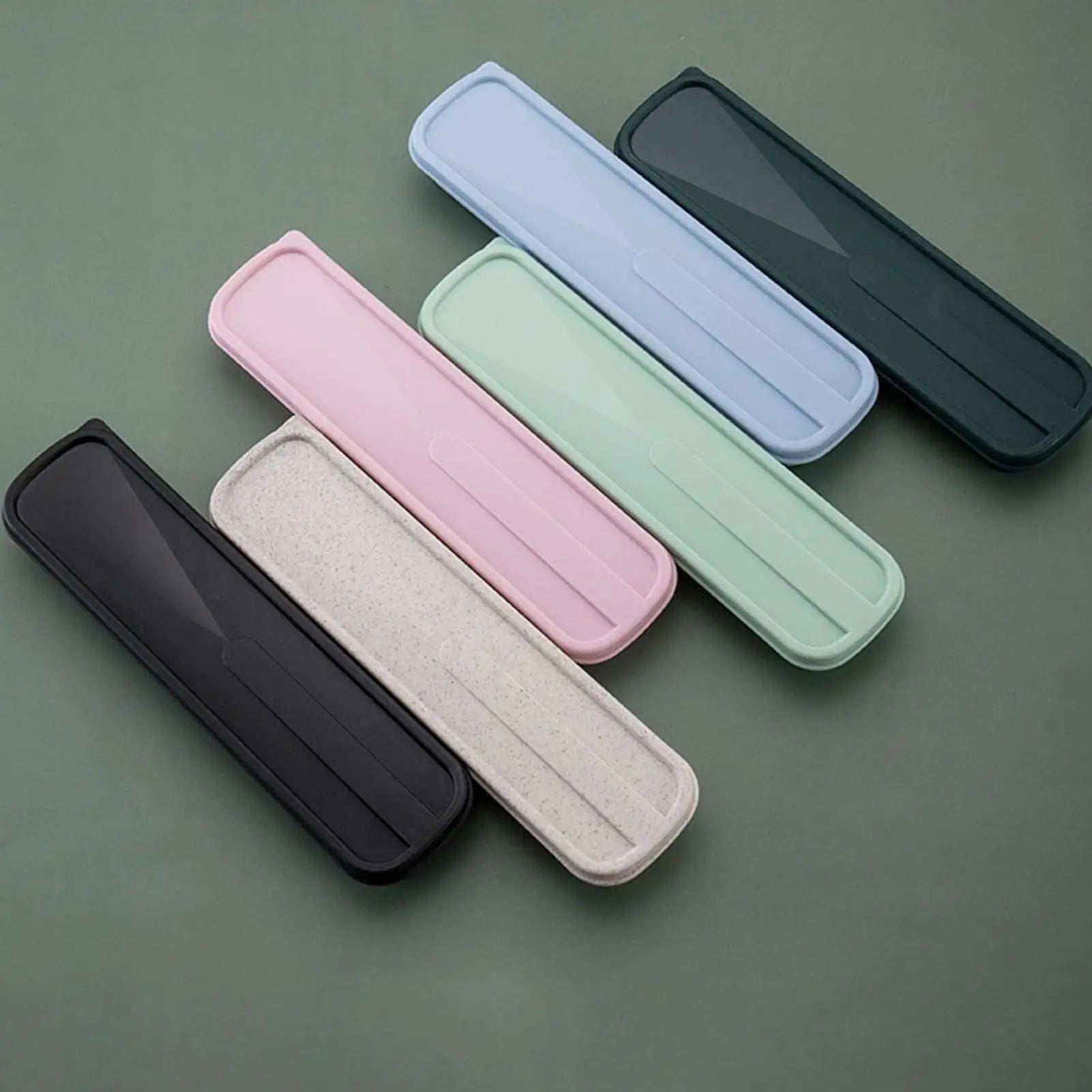 Tableware Box Environmental Cutlery Box Portable FlipCover Type Cutlery Case Spoon Storage Box Lightweight Travel Accessories
