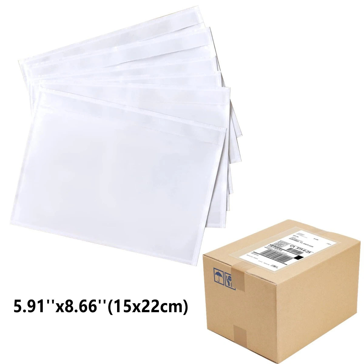 50pcs 15cmx 22cm Clear Adhesive Top Loading Packing List Clear Shipping Pouches,Mailing/Shipping Label Envelopes