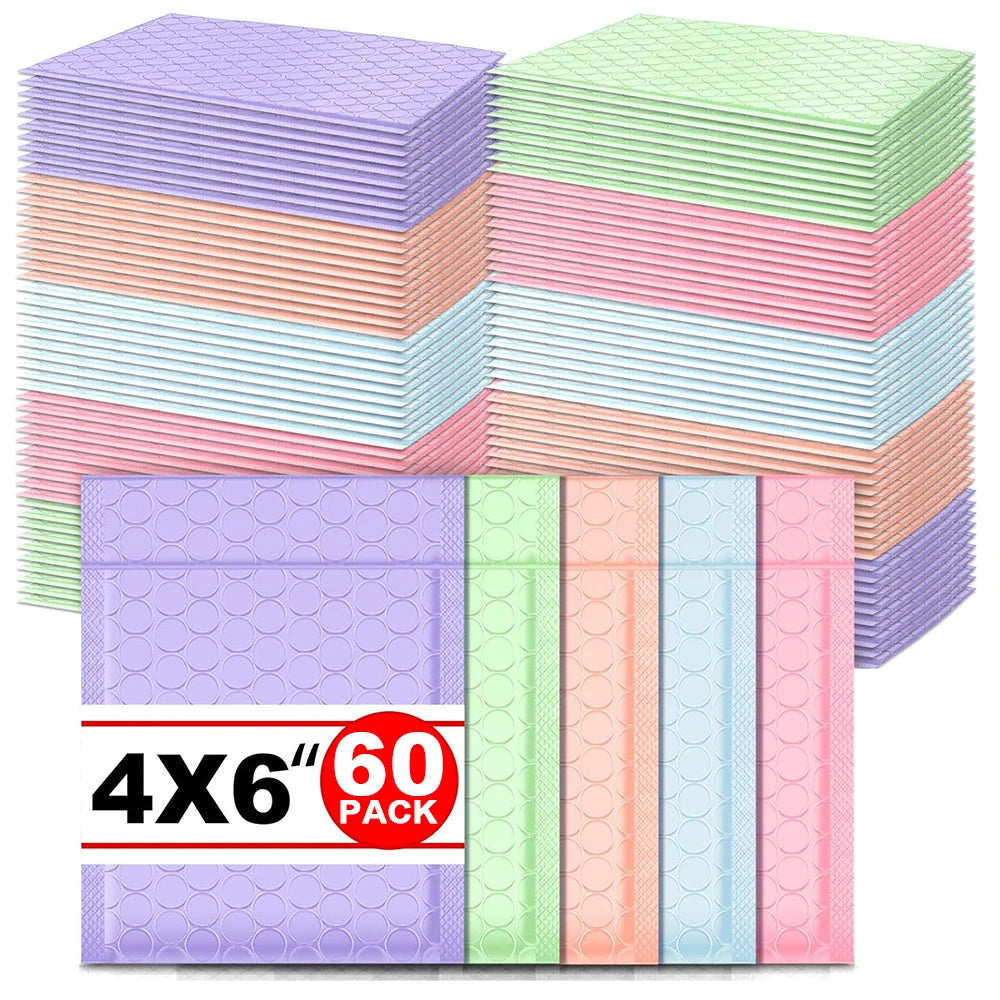 Self Adhesive Mailing Envelopes Bubble Padded Mailers 4 X 6 Inch Small Shipping Bags Waterproof Padded Envelopes for Packaging