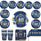 18th 30th 40th 50th 60th 70th Birthday Decorations Men Women Blue Birthday Happy Birthday  Plates Cup Tableware Anniversary