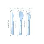 Three-in-One Portable Student Dining Set - Travel-Friendly Cutlery Including Knife Fork Spoon